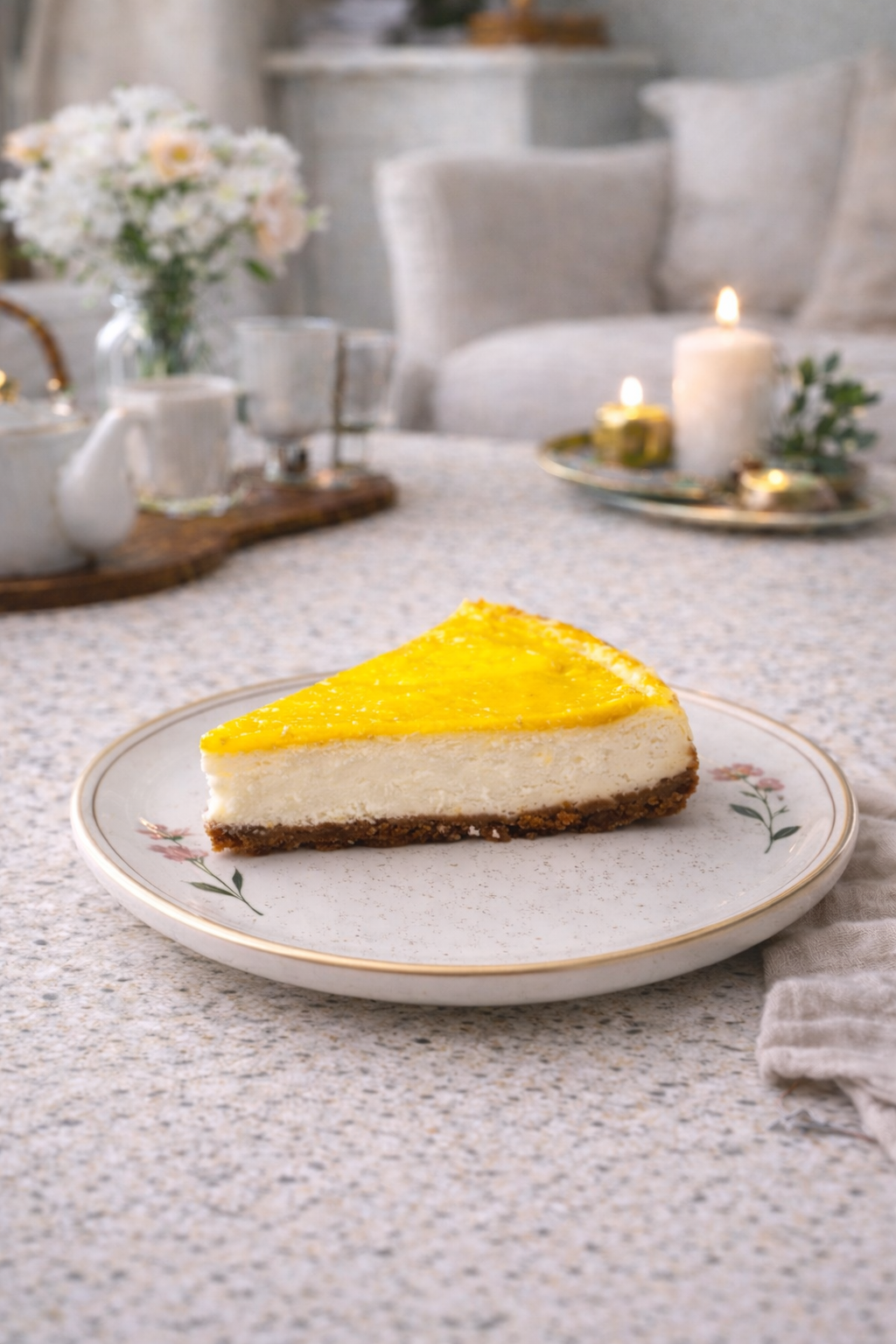 kum saati limonlu cheesecake